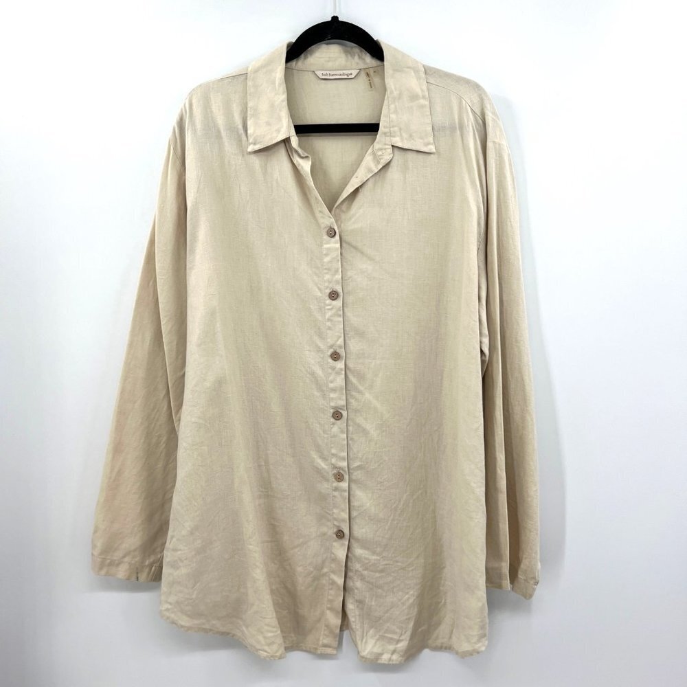 Soft Surroundings Button Down Shirt Blouse Top Size XL